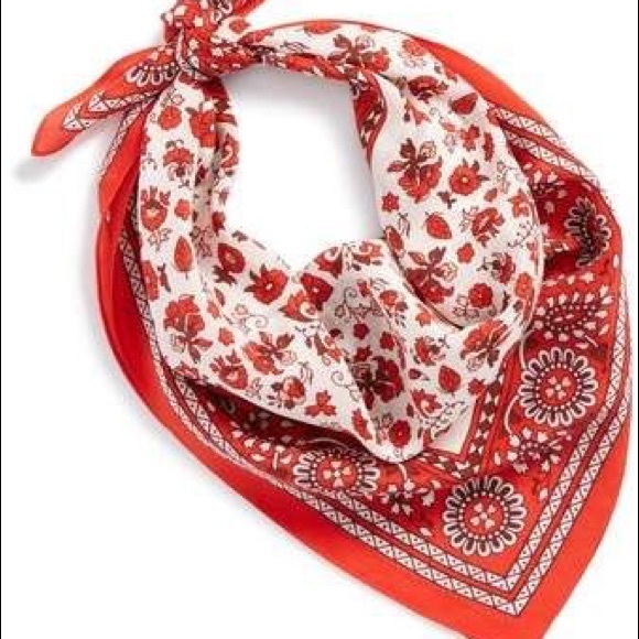 Madewell Accessories - Madewell Silk Bandana in Orange